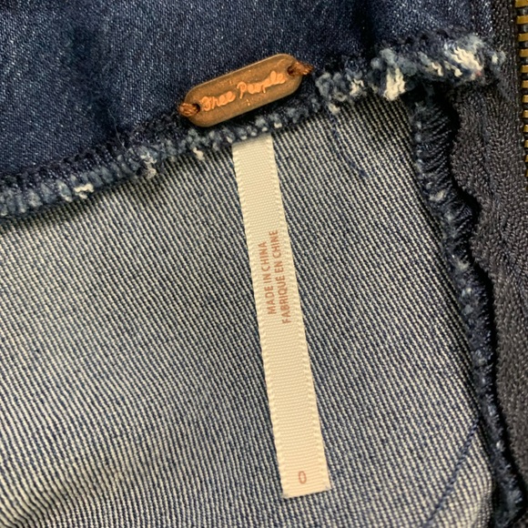 Free People Stretch Denim Skirt - Size 0 - Picture 3 of 3